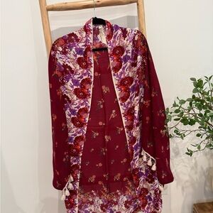 Free People Floral Kimono Cardigan
